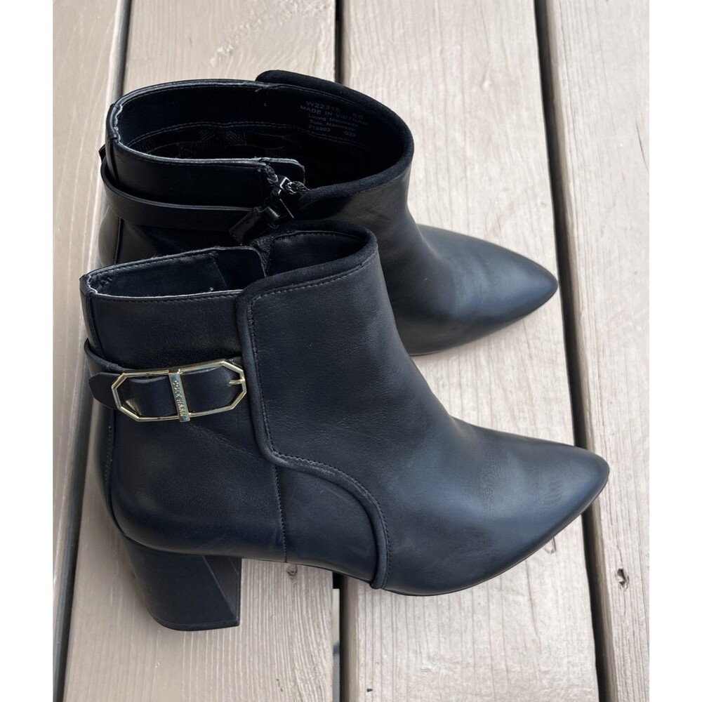 COLE HAAN Women's Leather MC Ettie Ankle Boots Heeled Black Size 8 B